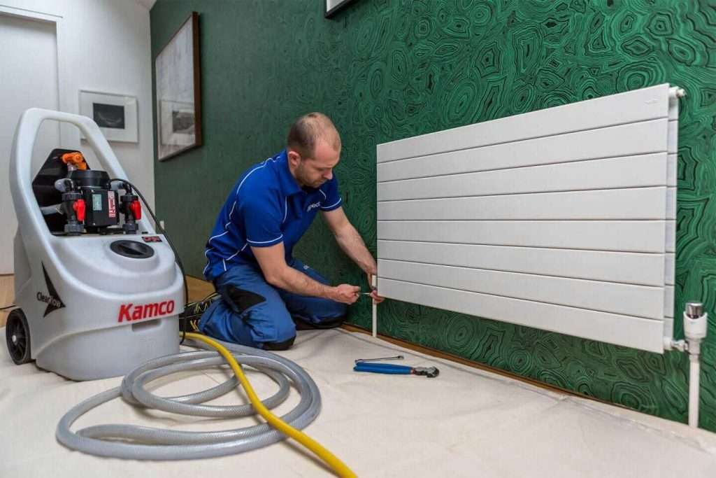 Power flushing central heating